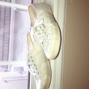 Superga white casual shoes.